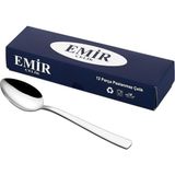Emir Çelik 12 Parça Yemek Kaşığı Gümüş Renk Paslanmaz Çelik ile Şık Tasarım ve Sofra Sunumuna Uygun
