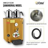 Emir Jumbo Çay Kazanı – 23 L, 2 Demlikli, Otomatik Su Alma Sistemli