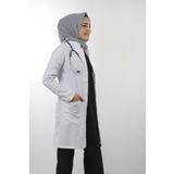 EMIR Kadın Beyaz Uzun Kollu 90 Cm Hakim Yaka Alpaka Öğretmen Doktor Eczacı Hemşire Önlüğü