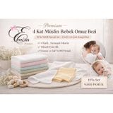 Emira Tasarım 4 Kat Müslin Bebek Ağız Mendili%100 Pamuk 20 x 20 cm 10'lu Set Çok Renkli Mendil