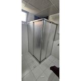 Emirdus Gri profil zebra desen mika cam duşakabin 90x100