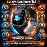 Emirgan Akıllı Çocuk Takip Saati SIM Kartlı GPS Konum Takibi ile Çift Yönlü Arama Özelliği - Siyah