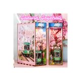 Emirgan Sakura Seyahati – Mini Ahşap Book Nook – Kendin Yap Japon Kiraz Çiçekleri Temalı Book Nook