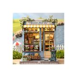 Emirgan Yasemin Çiçek Evi Book Nook DIY Kit – Ahşap Minyatür Kitap Köşesi Dekoru, LED Işıklı Kendin Yap Hobi Seti