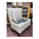 Emirhan mobilya Sandıklı Krem Renk Keten Kumaş 60x40 Yükseklik 45cm Puf/bench
