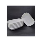 Emirler 12 Adet Beyaz Melamin Kayık Tabak 15X10Cm Orta Boy Salata Tabağı Günlük Kullanıma Hesaplı Oval Tabak Beyaz Tek Ebat