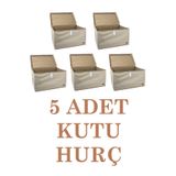 EMİRLER FAMİLY TEXTİLE 5 Adet Çok Amaçlı Kapaklı Kumaş Kutu Duvarlı Hurç Sandık 40x30x26 Hurç Home