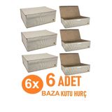 EMİRLER FAMİLY TEXTİLE 6 Adet Baza Ve Çekyat Tipi Hurç 50*40*19 Baza Altı Hurç Çok Amaçlı Kutu Hurç