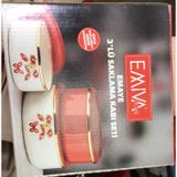 Emiwa Home Emaye 3lü Saklama Kabı Kırmızı