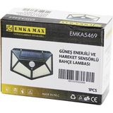 Emka MAX-5469 Aplik Duvar Lambası 9.5x13.5cm 4 Açılı Solar Dış Mekan Hareket Sensörlü