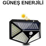 Emka Solar Güneş Enerjili Hareket Sensörlü Bahçe Duvar Lambası | IP65 Su Geçirmez Güçlü Beyaz LED Aydınlatma | Dış Mekan Pratik Montajlı | Kablosuz Otomatik Lamba