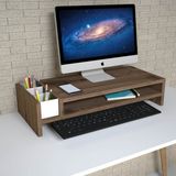 Emkawood Sally Çırağan Laptop Standı Monitör Yükseltici - Ceviz - Y: 12 cm D: 30 cm G: 54 cm