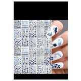 EMKSHOP Mavi Temalı Tırnak Stickerları (3 SAYFA)
