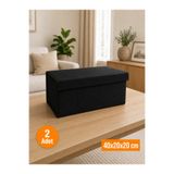 Emma Oliwia 2 Adet Kapaklı Dolap İçi Düzenleyici, Katlanabilir Kıyafet Saklama Kutusu, Raf Düzenleyici Organizer Large 40x20x20cm