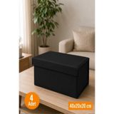 Emma Oliwia 4 Adet Kapaklı Dolap İçi Düzenleyici, Katlanabilir Kıyafet Saklama Kutusu, Raf Düzenleyici Organizer Large 40x20x20cm