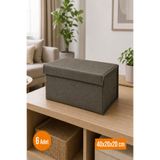 Emma Oliwia 6 Adet Antrasit Kapaklı Dolap İçi Düzenleyici, Katlanabilir Kıyafet Saklama Kutusu, Raf Düzenleyici Organizer Large 40x20x20cm