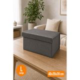 Emma Oliwia Antrasit Kapaklı Dolap İçi Düzenleyici, Katlanabilir Kıyafet Saklama Kutusu, Raf Düzenleyici Organizer Large 40x20x20cm