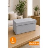 Emma Oliwia Gri Kapaklı Dolap İçi Düzenleyici, Katlanabilir Kıyafet Saklama Kutusu, Raf Düzenleyici Organizer Large 40x20x20cm