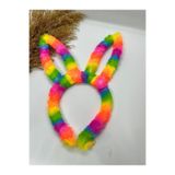 Emma Ties Rengarenk Gökkuşağı Rainbow Tavşan Kulaklı Peluş Taç