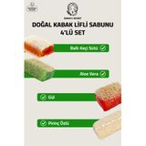 Emmas Secret Doğal Kabak Lifli Sabunu, Ballı Keçi Sütü, Pirinç Özlü, Aloe Vera, Gül, Dörtlü Sabun Set
