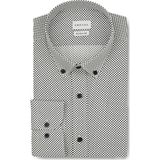 Emnana Beyaz Puantiyeli Siyah Regular Fit Print Gömlek - 41