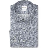 Emnana Çiçekli Desenli Slim Fit Print Gömlek - 44 - Lacivert