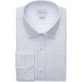 Emnana Lacivert Çizgili Premium Slim Fit Gömlek - 44 - Mavi - Beyaz