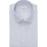 Emnana Mavi Kareli Kısa Kollu Slim Fit Gömlek - 38 - Lacivert