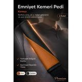 Emniyet Kemeri Kılıfı 2 Adet Deri Carbon Yumuşak Dolgulu Boyun Konfor Emniyet Kemer Pedi - X5