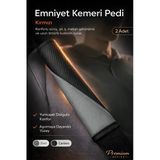 Emniyet Kemeri Kılıfı 2 Adet Deri Carbon Yumuşak Dolgulu Boyun Konfor Emniyet Kemer Pedi - Y4