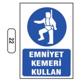 Emniyet Kemeri Kullan Uyarı Ikaz Levhası