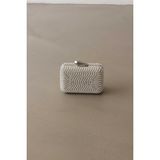 Emnora Brightness Taşlı Clutch Çanta Parlak Taşlı Gümüş