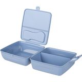 Emofom 3 Bölmeli Lunch Box Beslenme Kabı + Çatal Kaşık Seti - Mavi