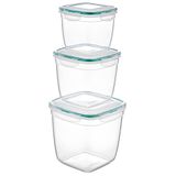 Emofom (3'LÜ SET) Fresh Box 1100 - 2000 - 3600 ml Hava Geçirmez & Sıvı Sızdırmaz Saklama Kabı Lunch Box
