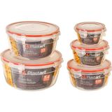 Emofom 5'li Set Fresh Box (200 - 500 - 800 - 1500 - 2300 ml) Hava Geçirmez & Sıvı Sızdırmaz Saklama Kabı - Şeffaf
