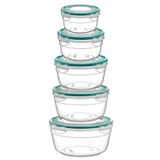 Emofom (5'li Set) Fresh Box 200 - 500 - 800 - 1500 - 2300 Ml Hava Geçirmez & Sıvı Sızdırmaz Saklama Kabı