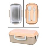Emofom Aura Beslenme Kabı 500 ml Paslanmaz Çelik Yemek Saklama Kabı (21 X 13 X 8 CM)