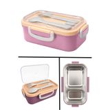 Emofom Aura Paslanmaz Çelik Çocuk Beslenme Kabı (300 + 150 ml) Çift Bölmeli Yemek Saklama Kabı (21 X 13 X 8 CM)