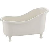 Emofom Banyo Düzenleyici Dekoratif Mini Küvet Diş Fırçalık Sabunluk Lif Kabı Duş Düzenleyici Organizer - Krem
