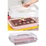 Emofom Büyük Boy Kek Kabı Tatlı Saklama Kabı Borcam Kabı (44,5 CM X 31 CM X 10,5 CM)