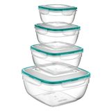 Emofom Fresh Box 4'lü Set 600-1000-1700-4000 ml Hava Geçirmez & Sıvı Sızdırmaz Saklama Kabı Seti