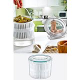 Emofom Fresh Box Süzgeçli 2500 ml Saklama Kabı Turşuluk Zeytinlik