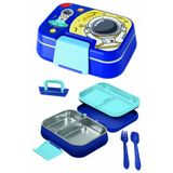 Emofom Happi Beslenme Kabı 1 Litre Paslanmaz Çelik Bölmeli Sızdırmaz Yemek Saklama Kabı (15 x 21 x 7 cm)