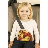 Emoji Desenli Seatbelt Yastığı, Çocuklar için Emniyet Kemeri Koruyucu, Sarı ve Kırmızı Renkte, Beyaz Kenar Şeritli, Kaymaz iç yüzey, 4mm süngerli, Boyun kesme önleyici