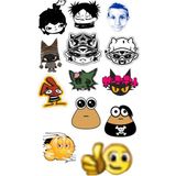 Emoji Sticker Telefon Laptop Notebook Tablet Defter Matara Stiker Etiket ST1754