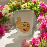 Emojili Gülen Yüz Göz Kırpan Yüz Tek Kullanımlık 7 Oz 50 Adet Karton Bardak