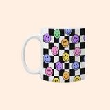 Emojili Kupa – Desenli Hediyelik Porselen Bardak, Kahve Ve Çay Kupası - Siyah