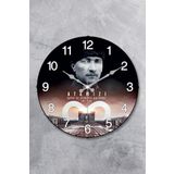 EMORES Atatürk Duvar Saati Akar Saniye Sessiz Mekanizma 36 cm