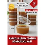 EMORFOHOME 1 Adet Sızdırmaz 120 ml Mini Saklama Kabı Sosluk Buzluk Kabı, Et Suyu, Kemik Suyu, Sos Kabı Mutfak