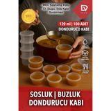 EMORFOHOME 100 Adet Sızdırmaz 120 ml Mini Saklama Kabı Sosluk Buzluk Kabı, Et Suyu, Kemik Suyu, Sos Kabı Mutfak